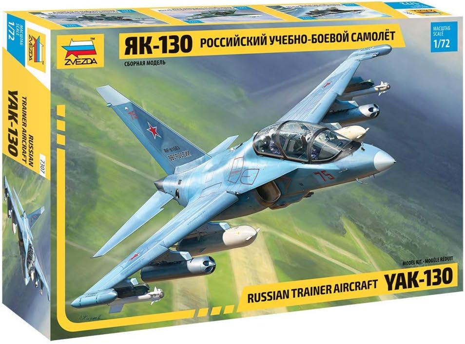 Zvezda 7307 500787307 – 1:72 YAK-130, Stand Model Building, Hobby, Crafts, Plastic Construction kit, Unvarnished