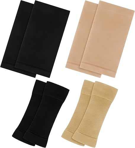 WILLBOND Juego de 4 pares de moldeadores de brazos y muslos adelgazantes, moldeadores de brazos de compresión elástica, manga superior del brazo,