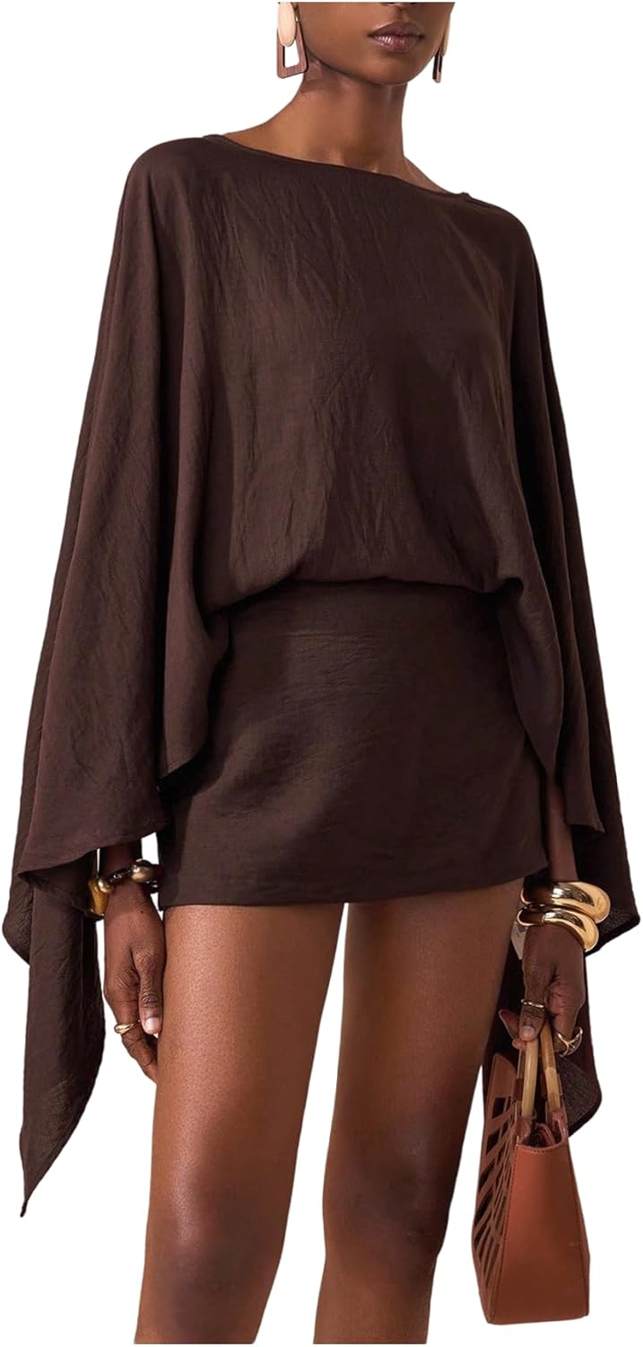 SOLY HUX Women's 2 Piece Set Long Sleeve Boat Neck Blouse Tops and Shorts Matching Vacation Outfits