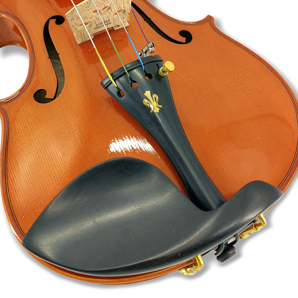 Kit violino 4/4 a 4 corde di fascia alta fatto a mano in acero posteriore e laterale, in legno di abete rosso, tastiera in ebano con custodia e archetto in legno di Brasile (intarsio floreale