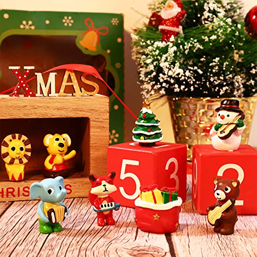 image for Unomor 19PCS Christmas Miniature Figurines Kit with Santa Claus, Snowm