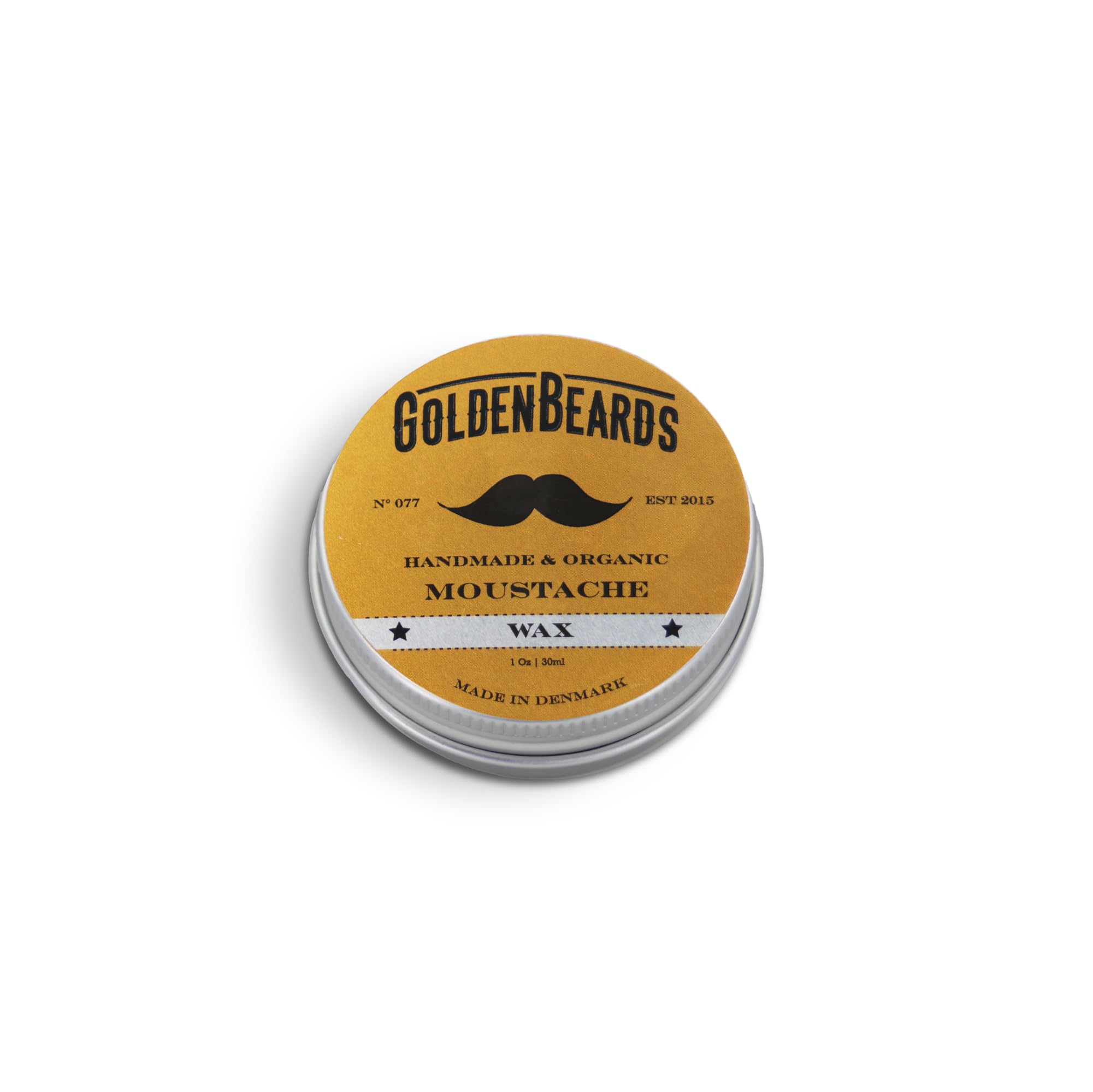 Golden Beards Mustache Wax – Organic & Natural Medium Hold Styling Wax for Men, Nourishing Beeswax & Oils, Handmade in Denmark 30ml (1oz) 1 Ounce (Pack of 1)
