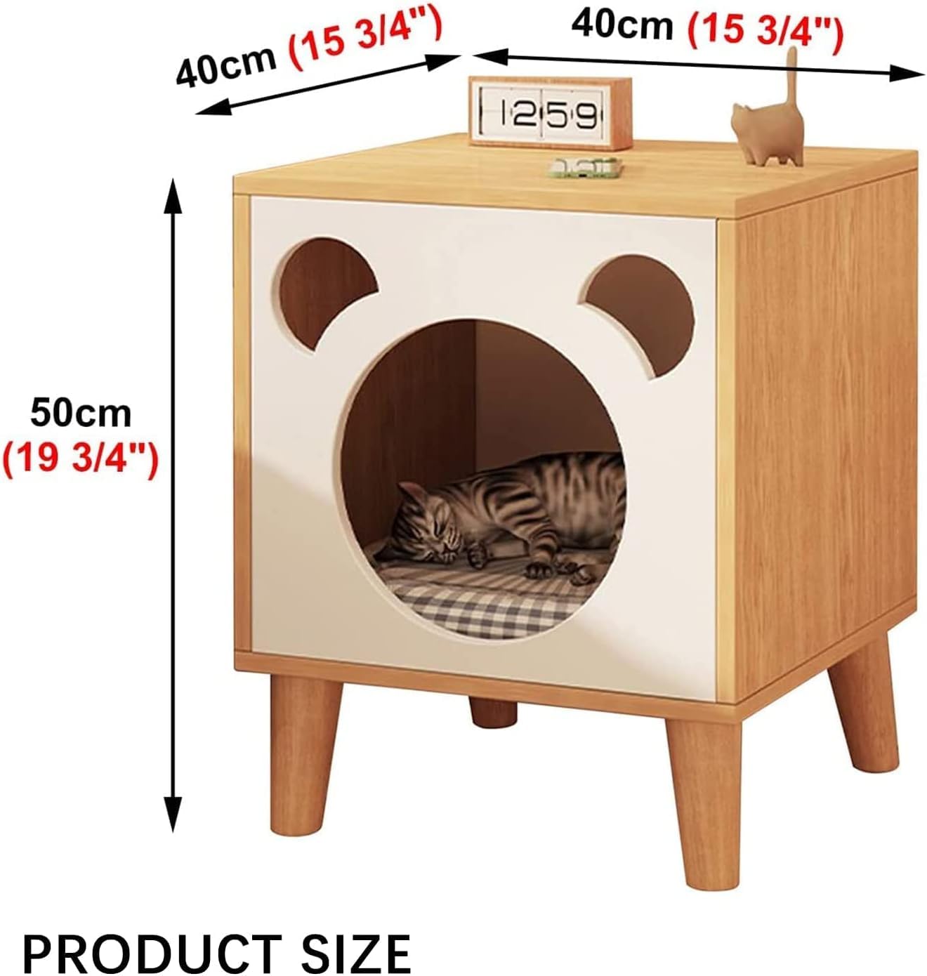 بيت قطط من تشاوفلايت، سرير قطط داخلي، طاولة بجانب السرير، بيت للحيوانات الاليفة، كهف مكعب قابل للطي، اثاث منزلي لمنزل القطط والجراء