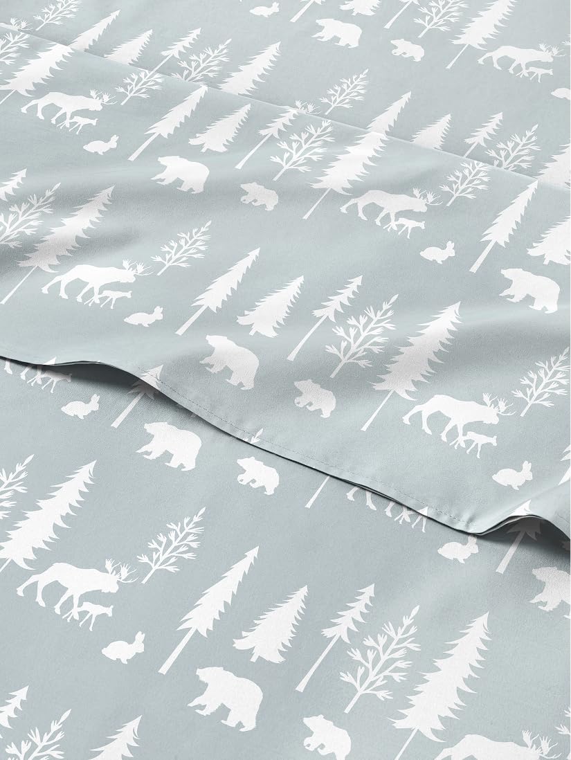 Christmas Sheet Set, Woodlands, Holiday Xmas Bedding Set - Split King Size