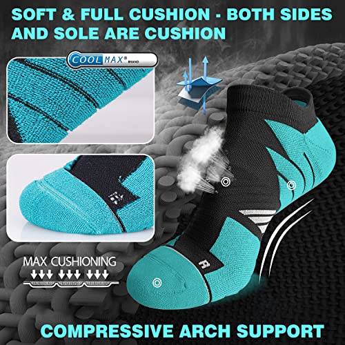 Image of Hylaea No Show Running Athletic Anti-Blister Wicking Coolmax Socks, Seamless Anti-odor