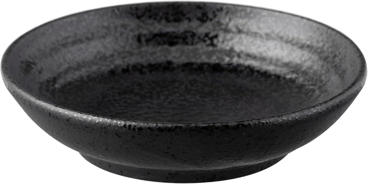 おぎそ OGISO OC72 Naruto 3.9 inches (10 cm) Deep Plate, Serving Plate, Round Plate, Pickles, Dessert Plate, Dishwasher, Microwave, Ceramic, Commercial Use, Lightweight, Black