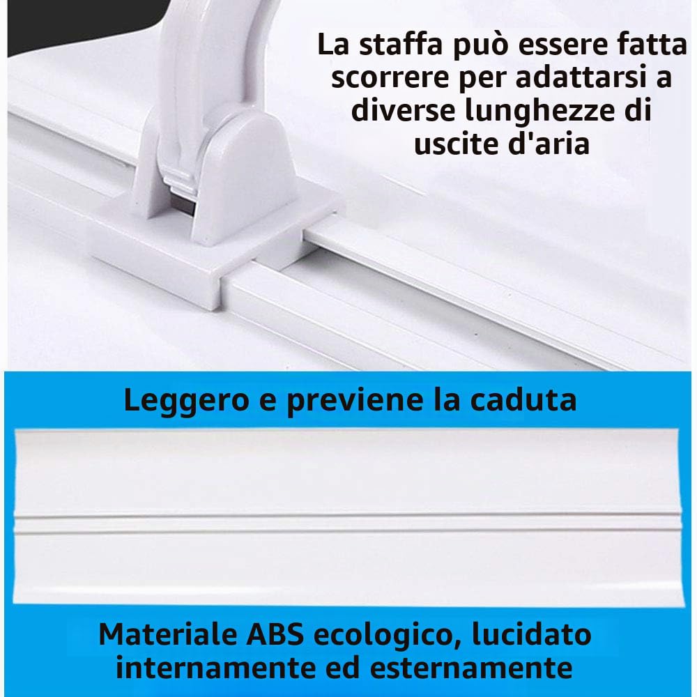 Deflettore Aria Condizionata Centralizzata A Soffitto Inclinazione Regolabile Installazione Facile Impedisce All'Aria Fredda di Soffiare Dritta (Un Pezzo) (40cm)