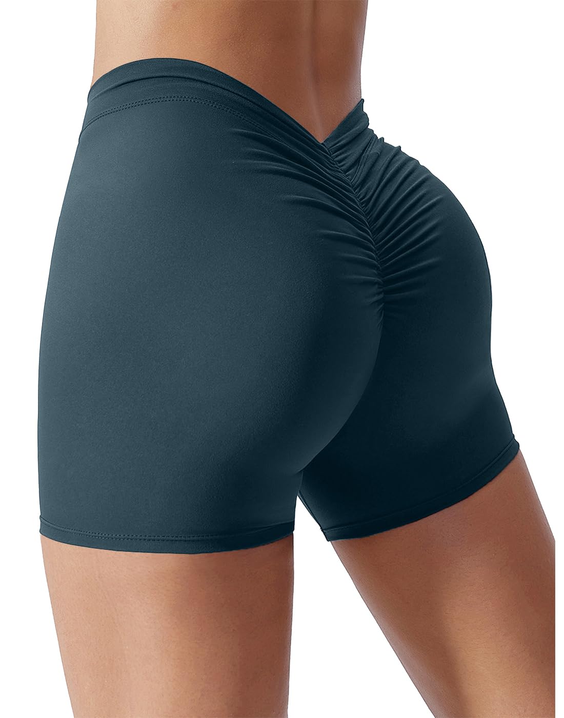 Womens Gym Scrunch Butt Lifting Workout Shorts High Waisted V Back Yoga Booty Biker Shorts-image-30