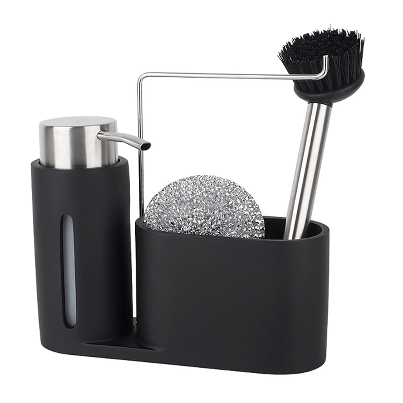 Distributore di sapone Dispenser di sapone a mano liquido, lavastoviglie bottiglia di distributore di distributori liquidi con supporto per spazzole, per cucina e lavandino da bagno Distributore di sa
