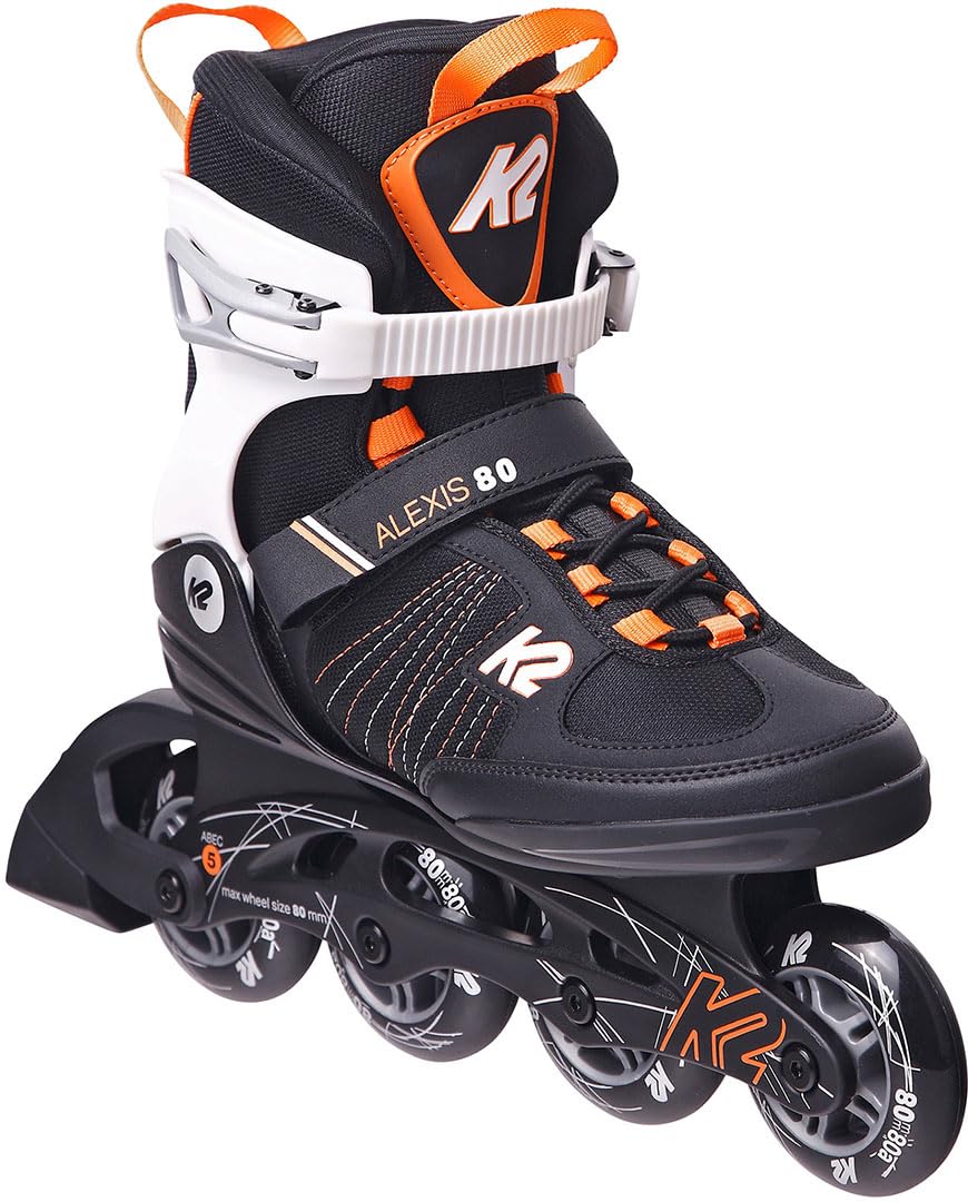 K2 Unisex/All Ages Women's Black/Orange Inline Skate, 80mm Wheels, Softboot Technology, Stability Plus Cuff, ABEC-5 Bearings