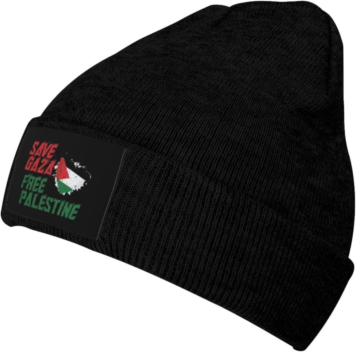 Oudrspo Black Save Gaza Free Palestine Winter Unisex Beanie Warm Thick Knitted Hat Soft Stretch Skull Hat