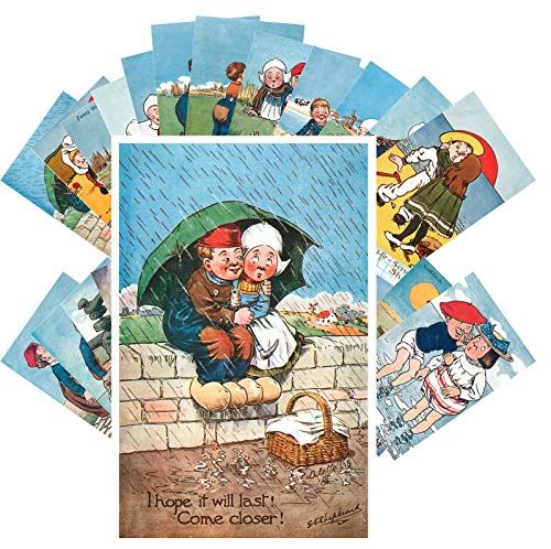 Cartes postales vintage scènes de vie rétro lot de 24 pour collectionneur de papeterie