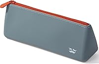 Mr. Pen Silicone Pencil Case Pouch, Slate Blue Aesthetic Triangle Design - Water-Resistant Makeup Bag for School, Office & Travel