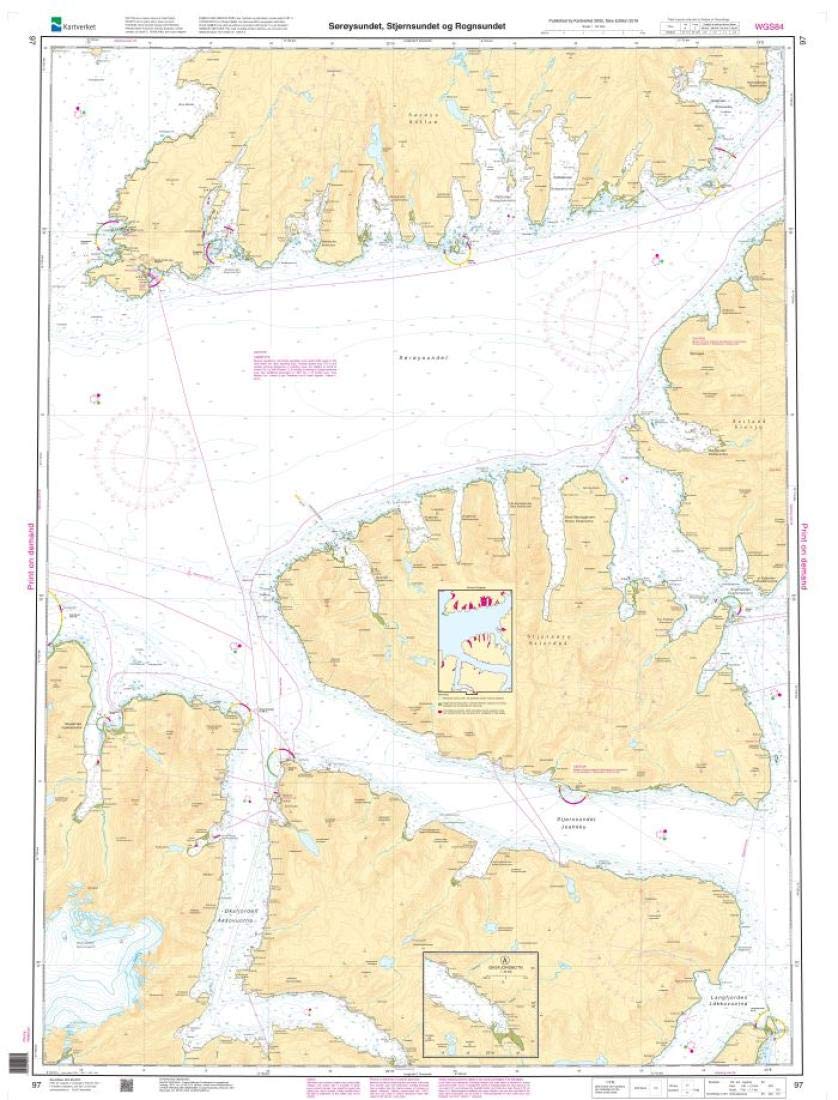 Kartverket Chart 97: Söröysund, Stjernsund Og Rognsund, 34 x 44 inches, Premiere Bond Paper-image-46