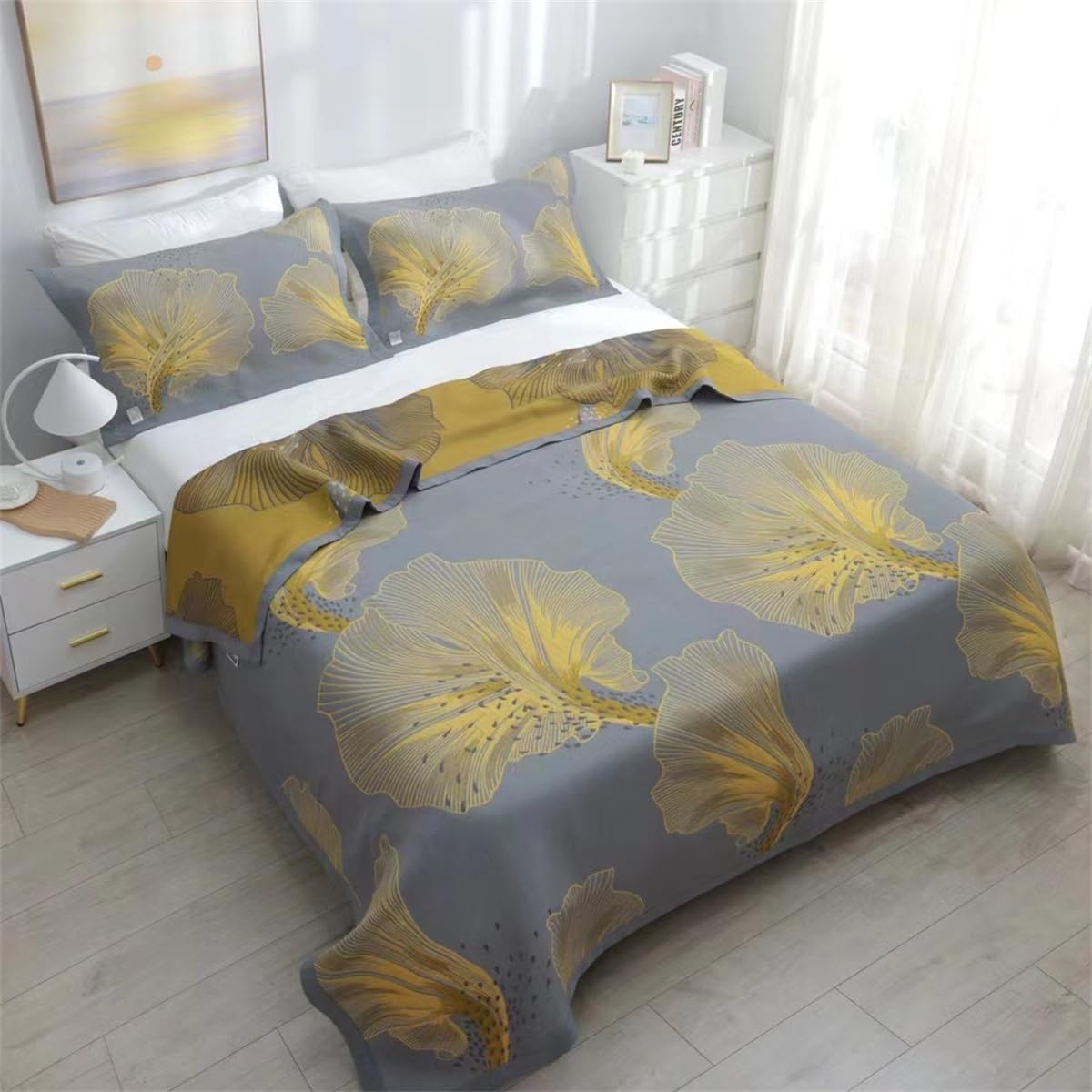 Couverture matelassée respirante et légère en coton lavé pour literie et salon