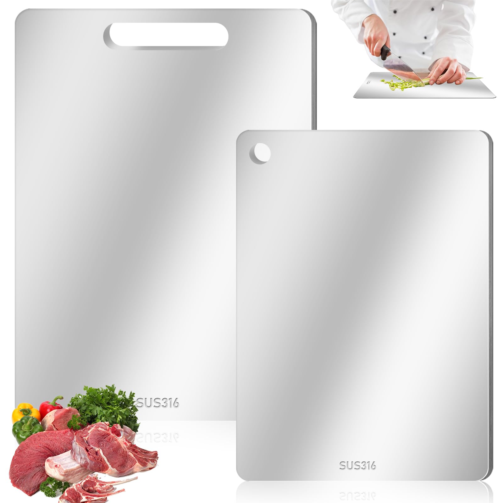 Planche À Découper En Titane | Planche À Découper De Camping 39x26 Cm