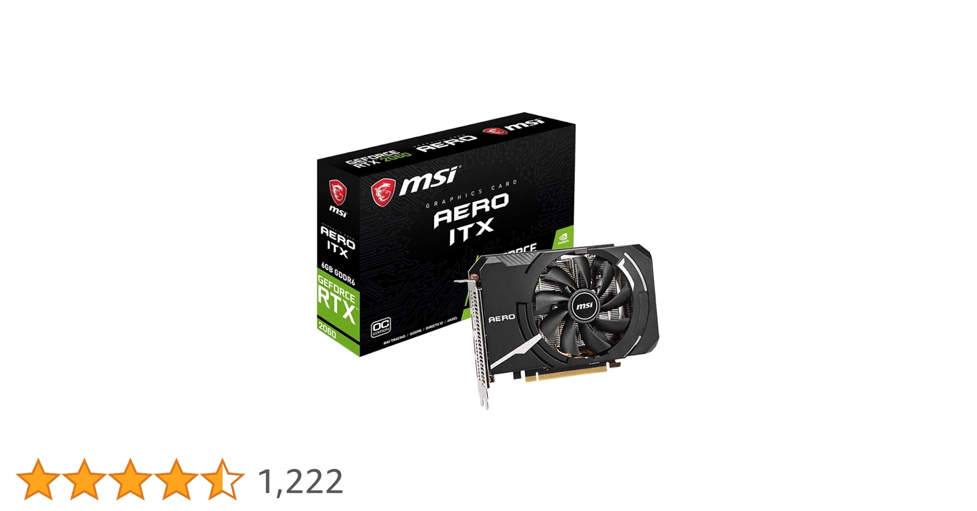 PCパーツ MSI RTX2060 AERO ITX GeForce RTX 2060 AERO ITX 6G OC | MSI グラフィックボード