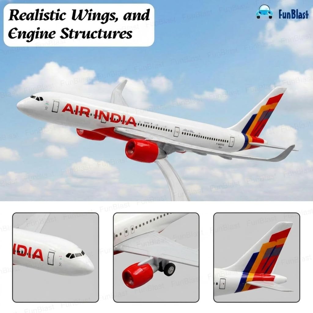 FunBlast Diecast Aeroplane Scale Model - Airplane Miniature Model Only for Display, Size -14 Cm (A350-Air India) — Amazon image 3