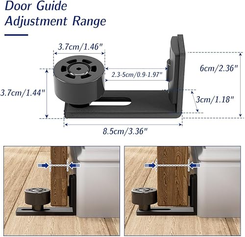 Miniatura 6 de Kit de herrajes para puerta corrediza de granero de 96 pulgadas8 pies, suave y silencioso, fácil de instalar, se adapta a puertas de madera