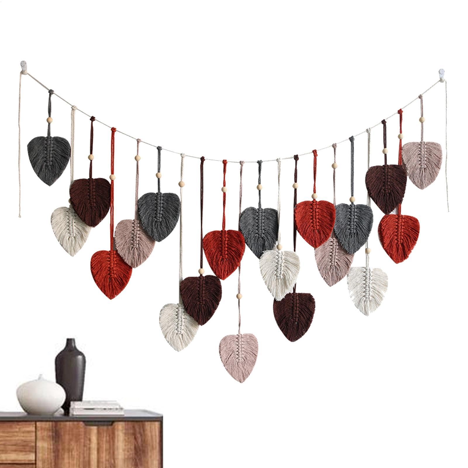 Tapisserie macramé plumes faite main Mimoqk décoration bohème - 8