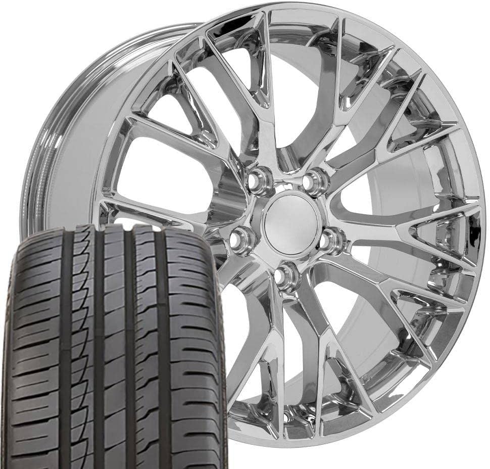 18" Corvette C7 Z06 Style Rims and Tires Chrome Set of 4
