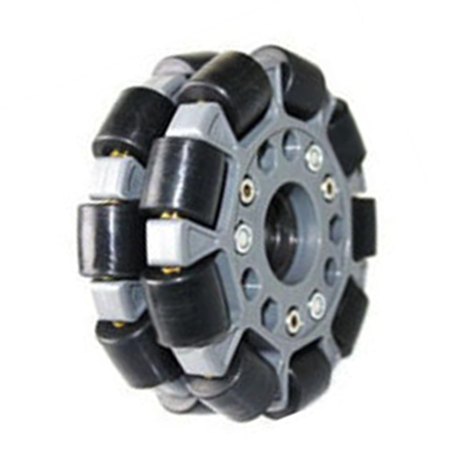 Fafeicy Koło Omnidirectional, Podwójne Koło Plastikowe 100 Mm (14049) | z podwójnymi metalowymi rolkami i gumową powłoką, ładowność 20 kg, mobilność 360 stopni dla zestawów robotycznych Robocon