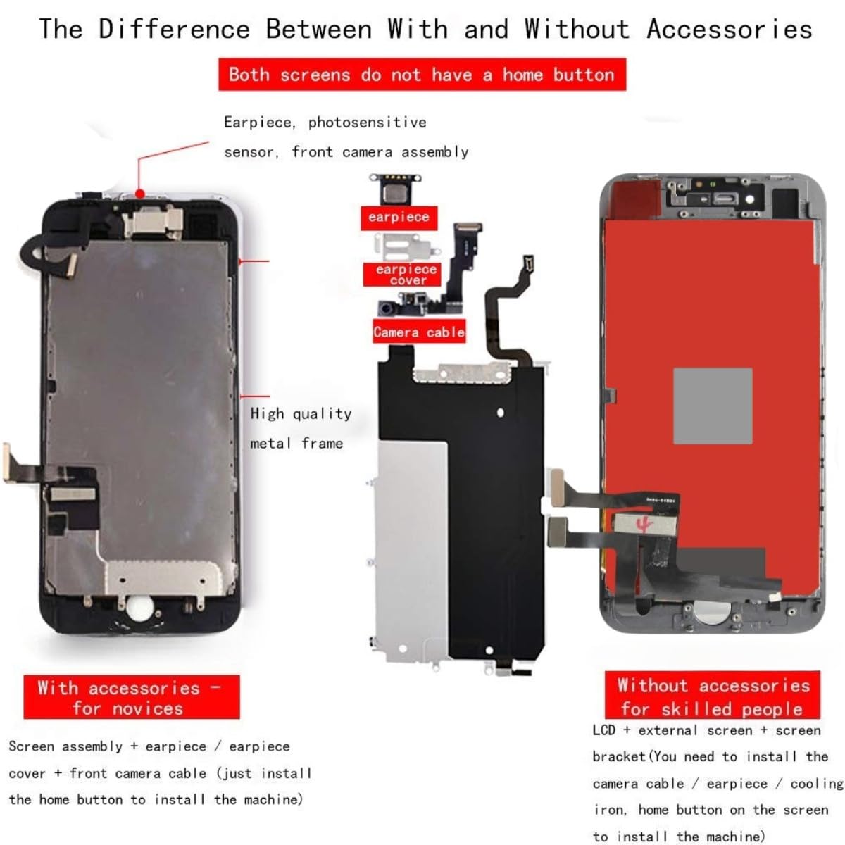 Pantalla de repuesto para iPhone 8 Plus, A1864, A1897, A1898, color