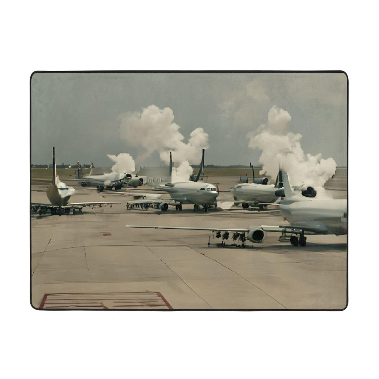 Tapis antidérapant et doux Jet Fighter 160x121 cm pour chambre d'enfant