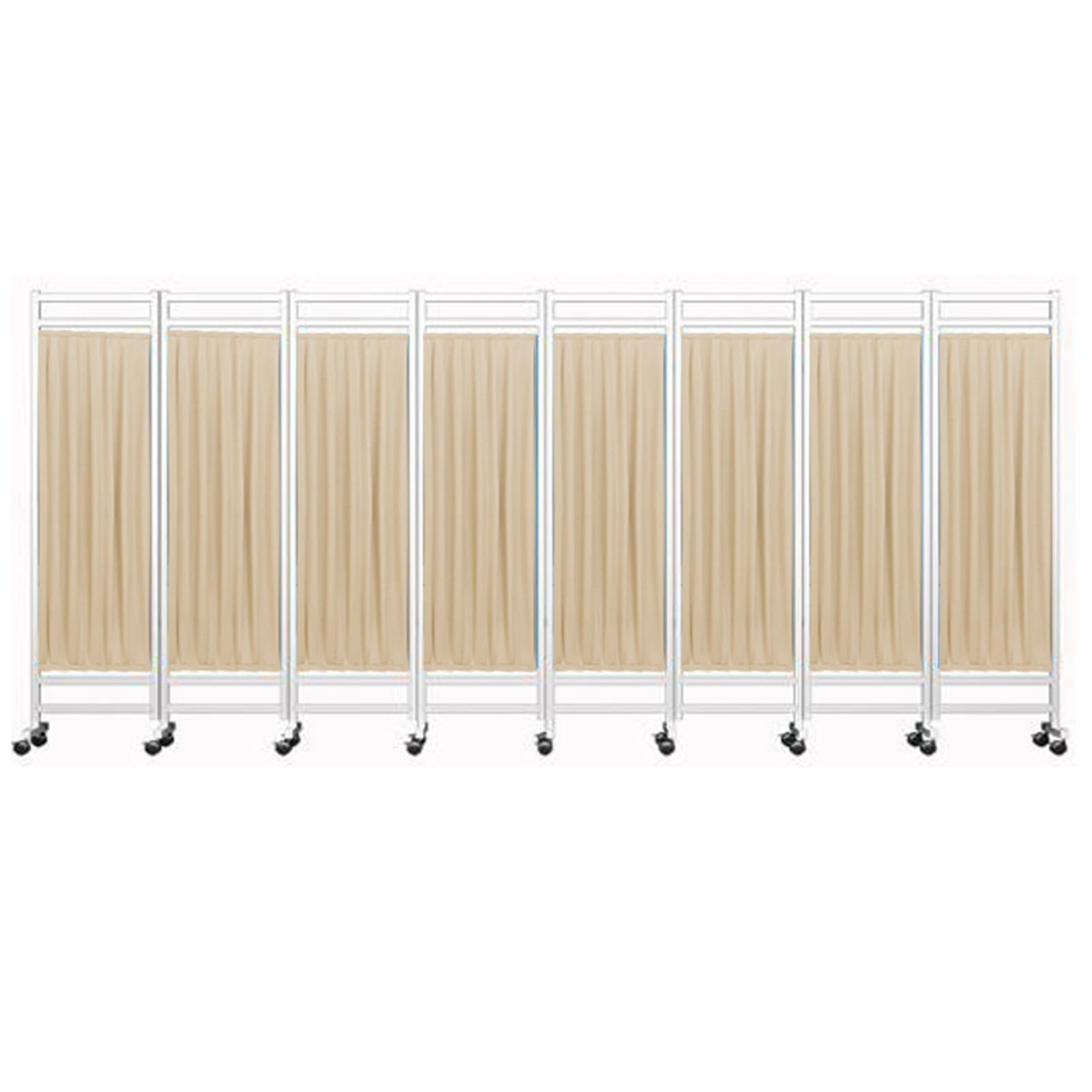 3-8 Panels Medical Privacy Screen,Folding Room Seperating Divider,6Ft High Standing Door Partition with Wheels,Ideal for Ward/Clinic/Patient/Exam(Yellow,8-Panel)