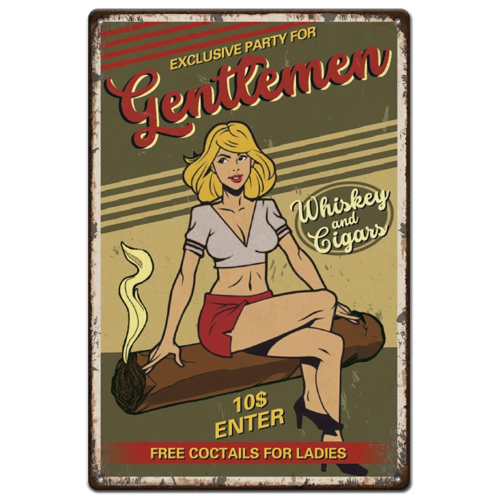 SUPERDANT Cool Women Targhe in Metallo Bar Targhe In Mete Retro Poster In Mete Cocktail Gratuiti per Signore Targa Artistica Vintage per Bar Pub Sala Giochi Decorazione Da Parete