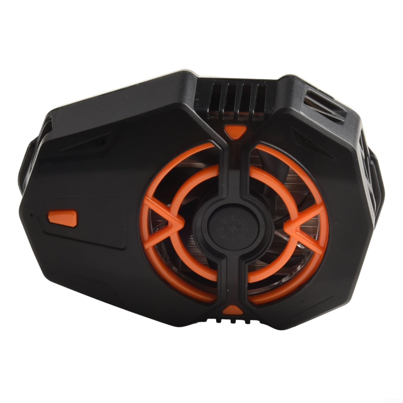 Dissipatore di calore per telefoni cellulari in lega di alluminio con schermo di visualizzazione della temperatura e ventola a 7 pale da 5000 giri/min per uso prolungato di gioco (arancione)