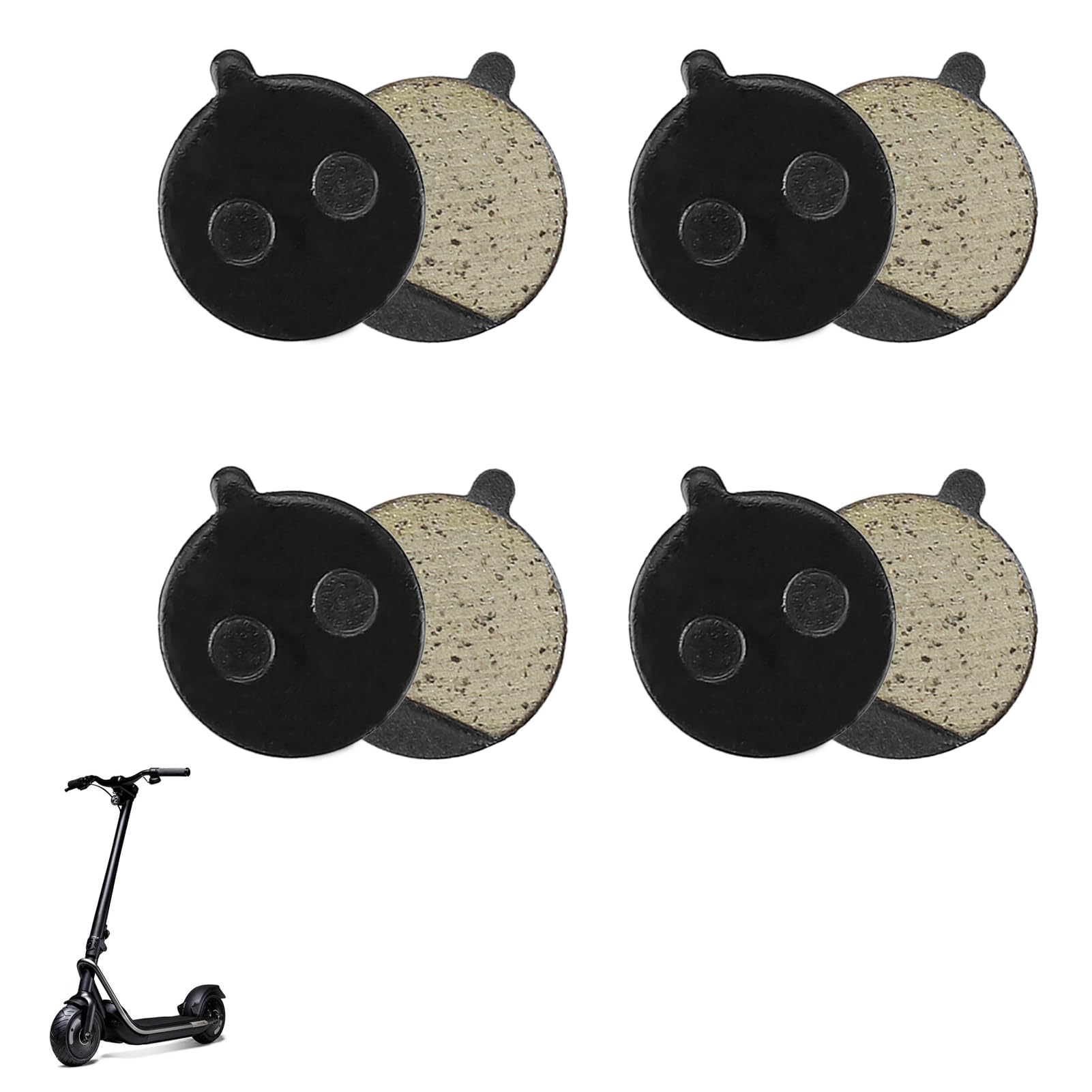 4 Pares Pastillas de Freno Patinete Eléctrico, Pastillas de Freno para Scooter Eléctrico, Accesorios de Reemplazo de Alta Durabilidad y Rendimiento, Ideal para Condiciones Extremas, Fácil Instalación