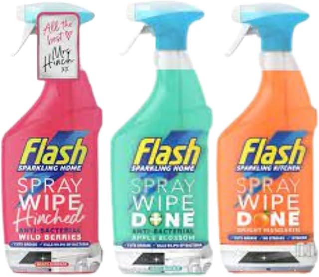 Flash Spray Wipe Done Set of 3 Multi-Purpose Cleaners