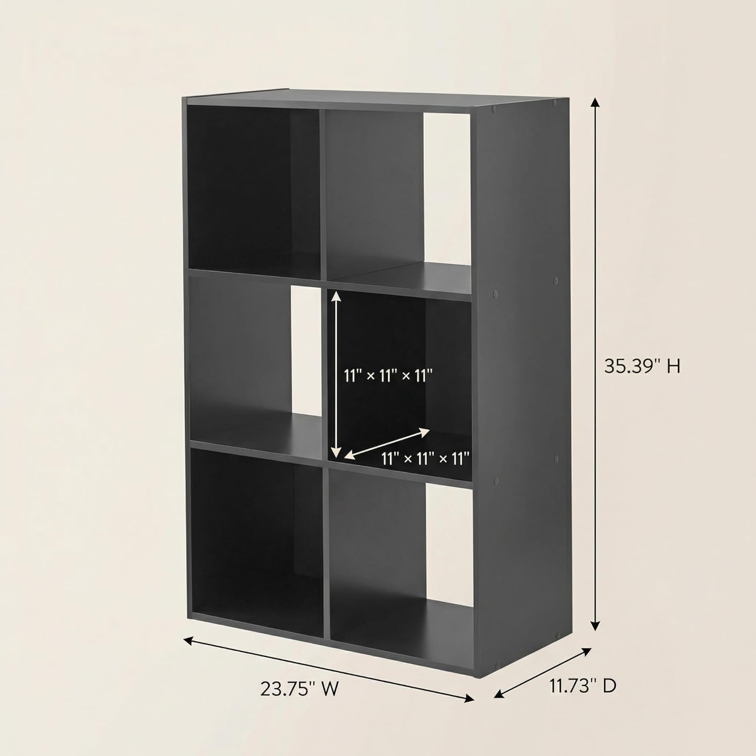 6-Cube Storage Rack, Equipped with Hardware Accessories and Installation Instructions. Suitable for Home and Office Can be Placed Horizontally or Vertically.