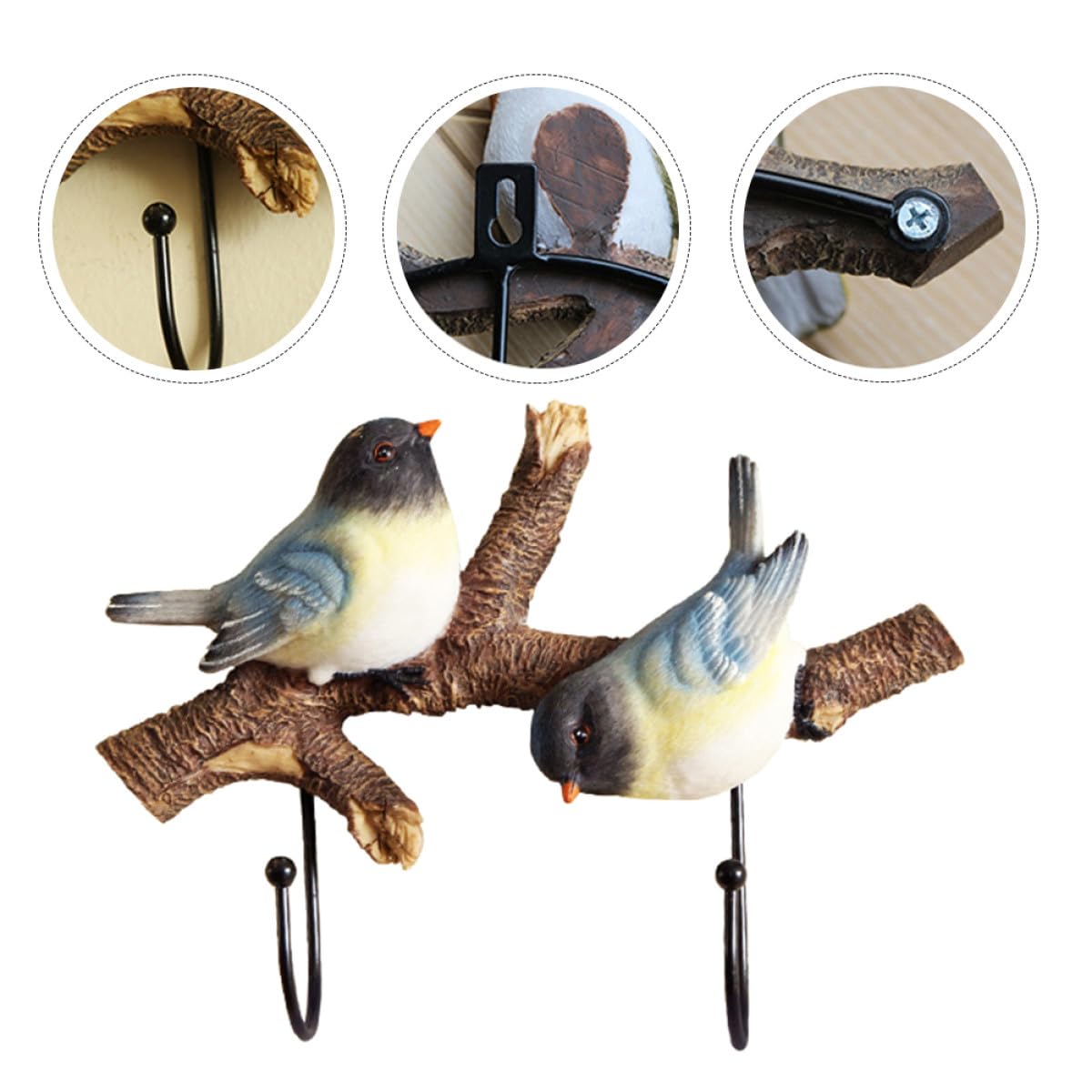 Gancho para Abrigos y Bolsos de Resina Diseño de Pájaro, Gancho Decorativo para Pared, Fácil de Limpiar, Adecuado para Organización del Hogar