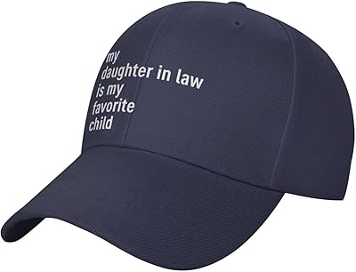 Haebfsl Vintage My Daughter in Law is My Favorite Child Vintage Low-Profile Baseball Cap,Unisex Adjustable Dad Hat,Navy Blue