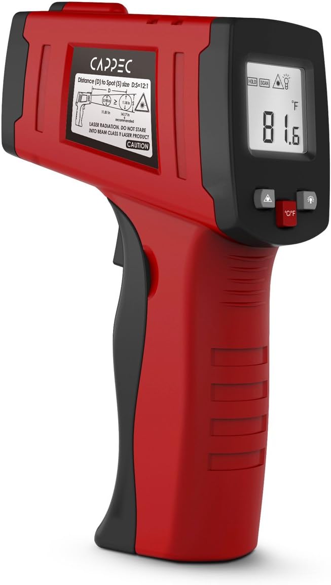 Cappec Rubor Rubber Grip Non Contact Digital Thermometer Non-Contact Laser Infrared Thermometer