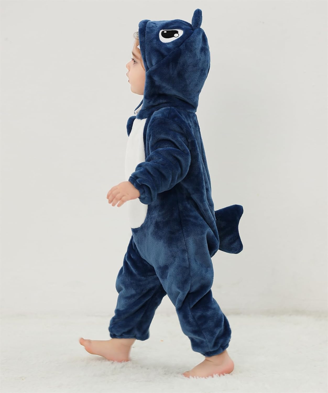 Toddler Halloween Christmas Outfits Unisex Baby Animal Costume Romper Infant's Zip Up Hooded Costume Cosplay Jumpsuit - Image 4