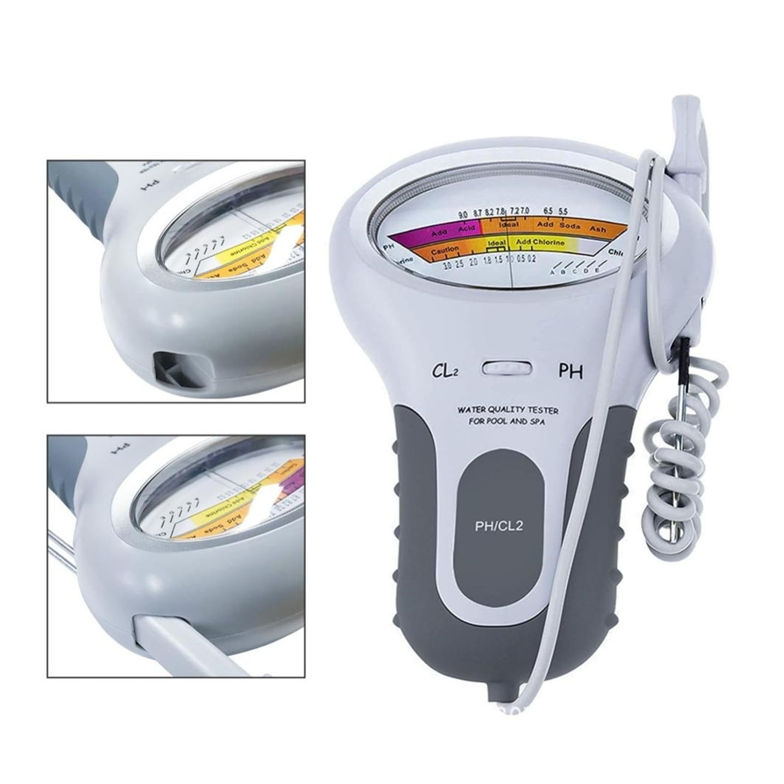 Misuratore di Cloro PH PC102 2 in 1, Tester di Cloro, Tester di PH, Dispositivo di Test della qualità dell'Acqua con Cloro CL2