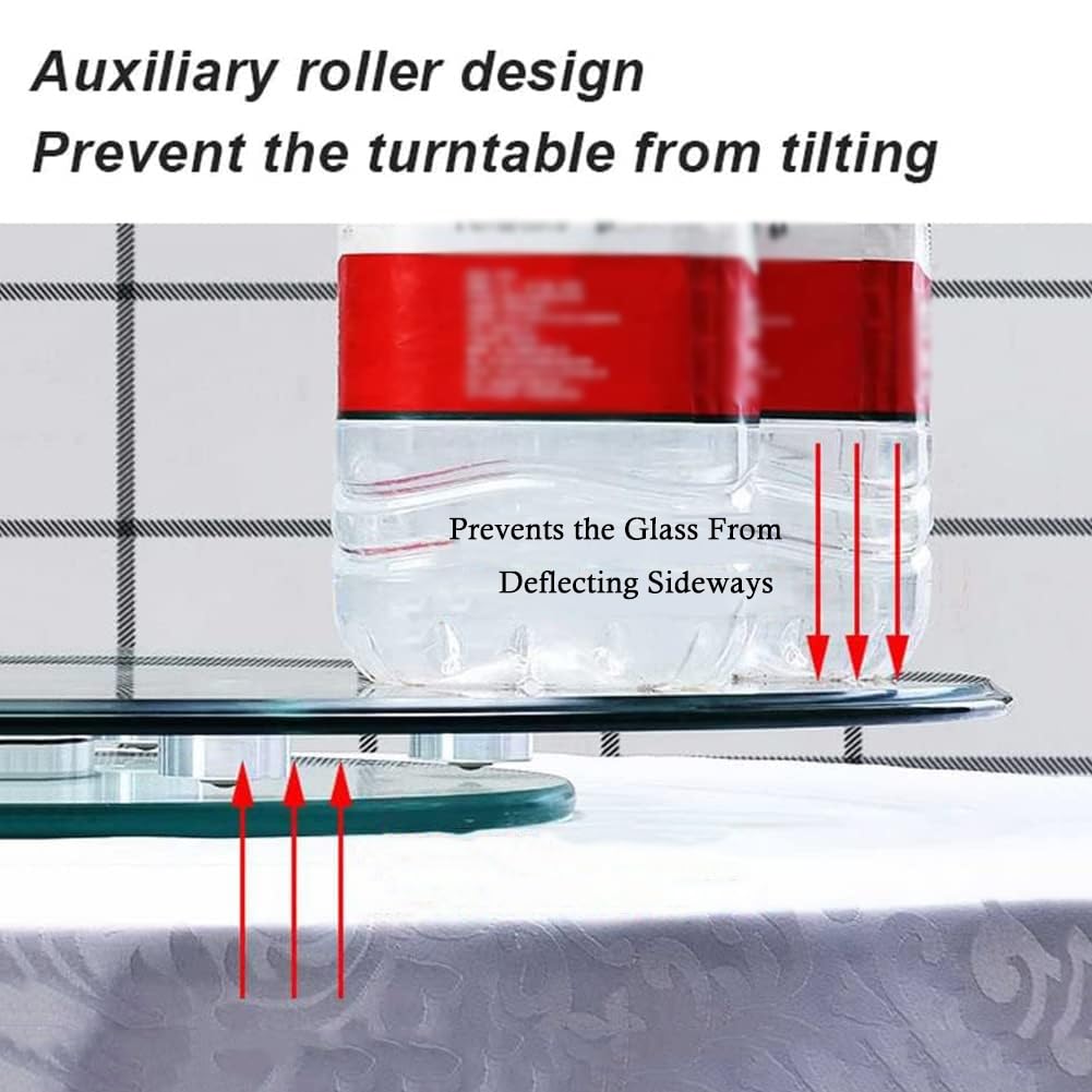 Lazy Susan Assiette à dîner en Verre trempé rotative à 360 ° Assiette Centrale rotative pour Restaurant,dîner de Noël,fêtes d'anniversaire (Taille: 70 cm / 28 Pouces)