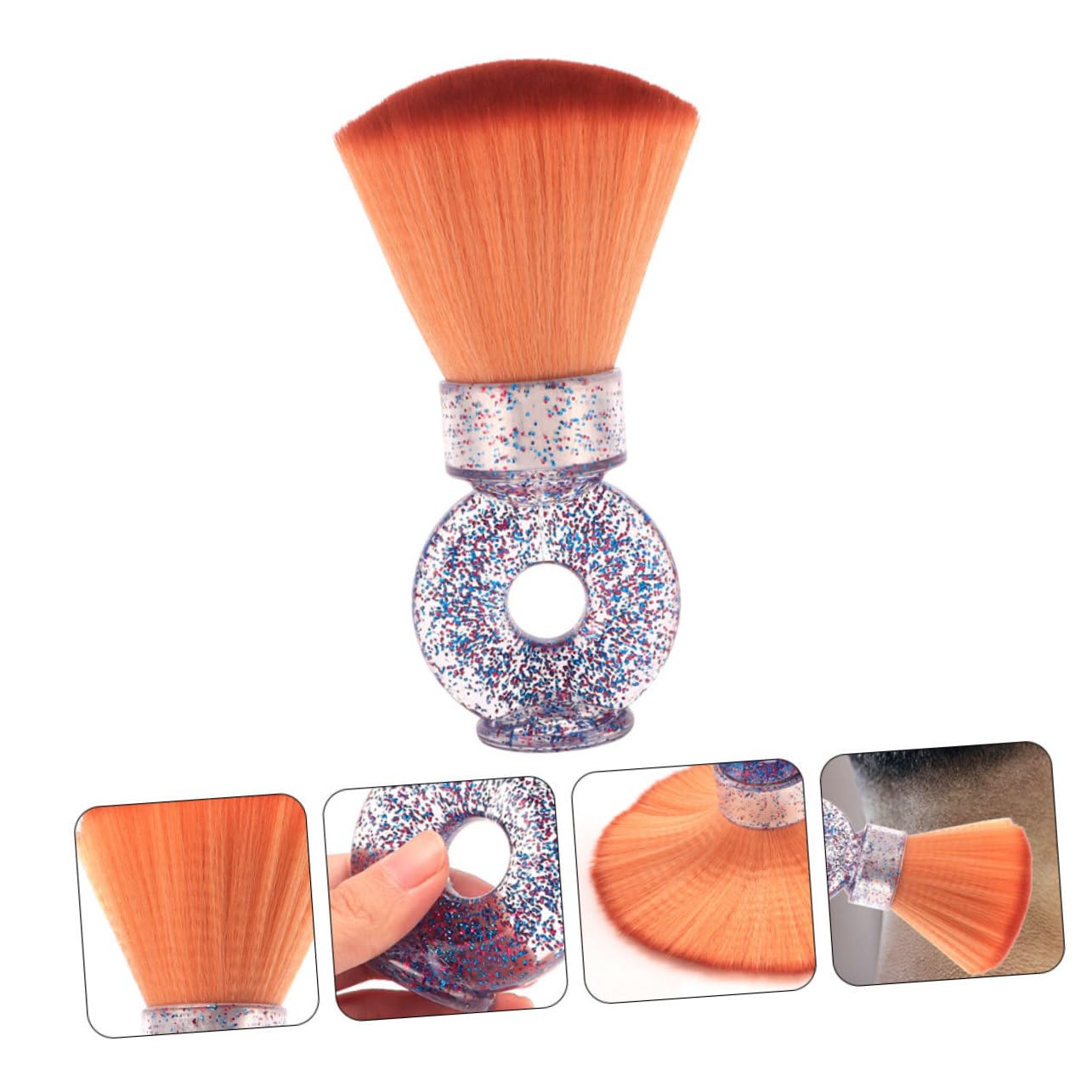 Outanaya Manual Shaving Brush for Hair Salon Barber Brush Neck Duster for Broken Hair Barber Supplies