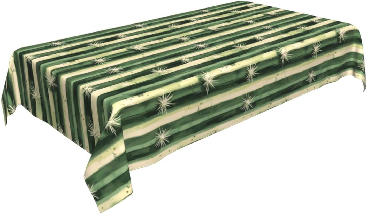 Kwadratowy obrus 160 x 160 cm naturalny kaktus, tkanina poliestrowa odporna na plamy i zmywalna, ochraniacz na stół dla 4-6 osób, do użytku w kuchni, salonie, wewnątrz i na zewnątrz 6445v