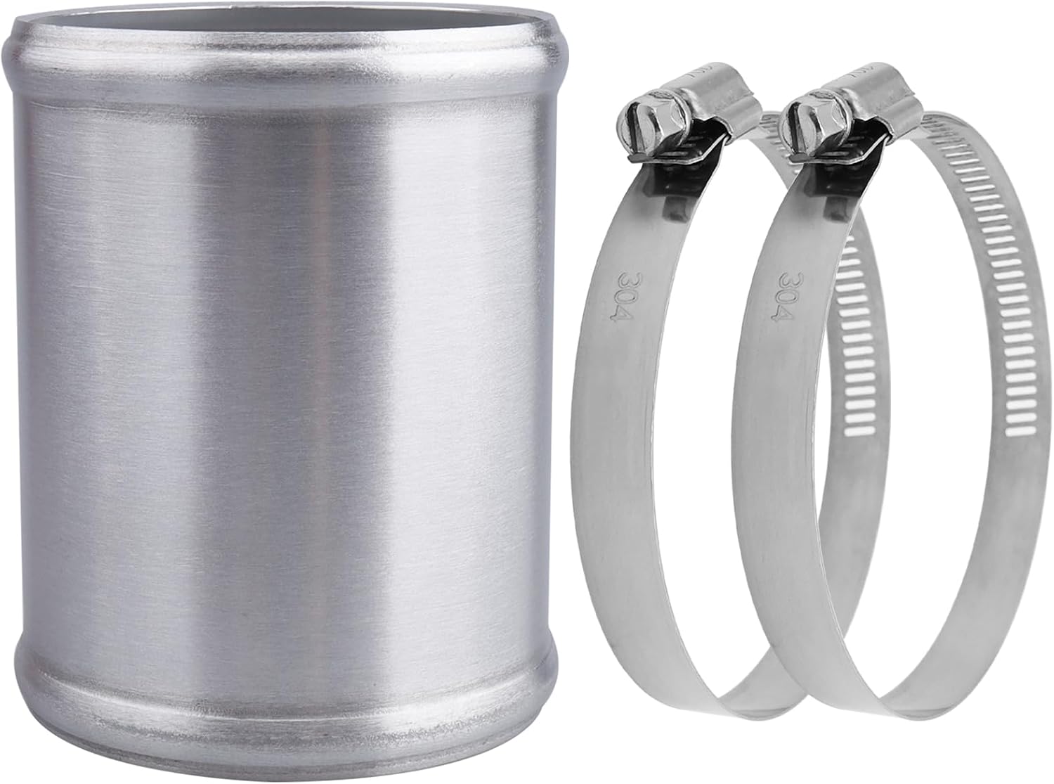 AC PERFORMANCE 3" (76mm) OD Aluminum Alloy Hose Joiner Silicone Pipe Connector Bead, 4" Length with 304 SS Clamps