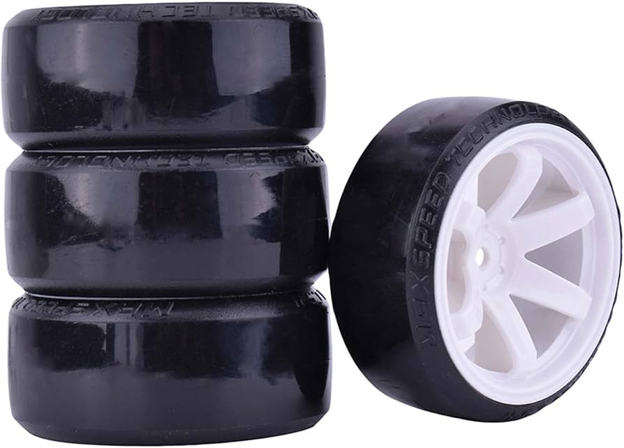 Amazon.com: LAFEINA RC Plastic Wheel and Tire Set, 63mm Hard Tyres