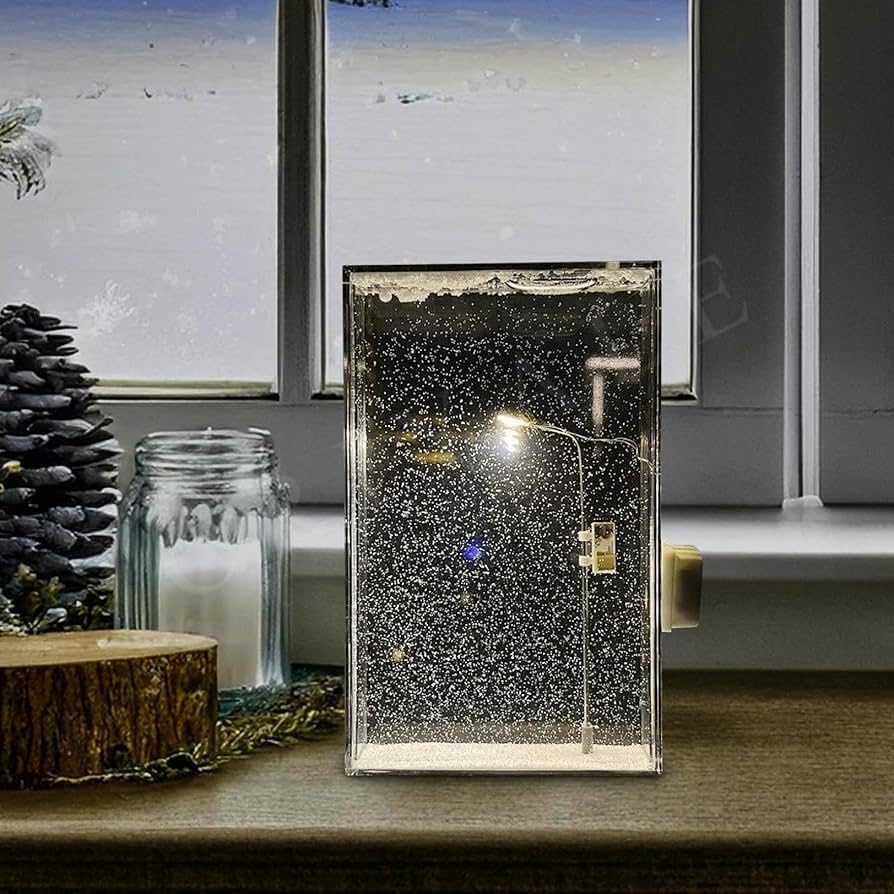 Image of Kids DIY Snowfall Lamp with Street Light Snow lamp- Handmade Snow Scenery Night Light for Christmas Decor, Birthday Gifts, and Family Fun
