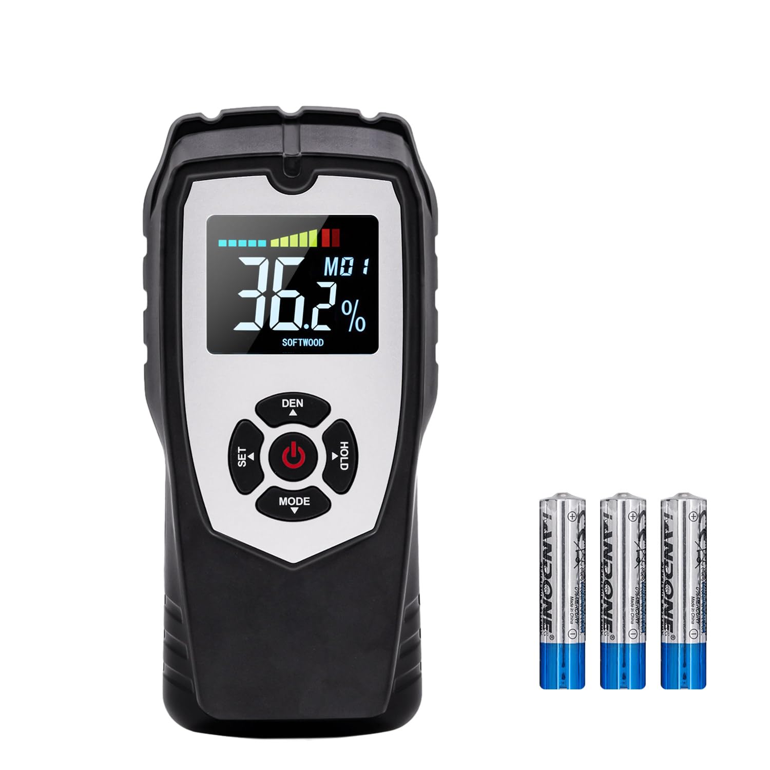 Mcbazel Misuratore Umidità Muri Digitale, Rivelatore di Umidità Igrometro, Moisture Meter per Legno, Pareti, Intonaco, Muratura, Profondità di Analisi 0-50 mm