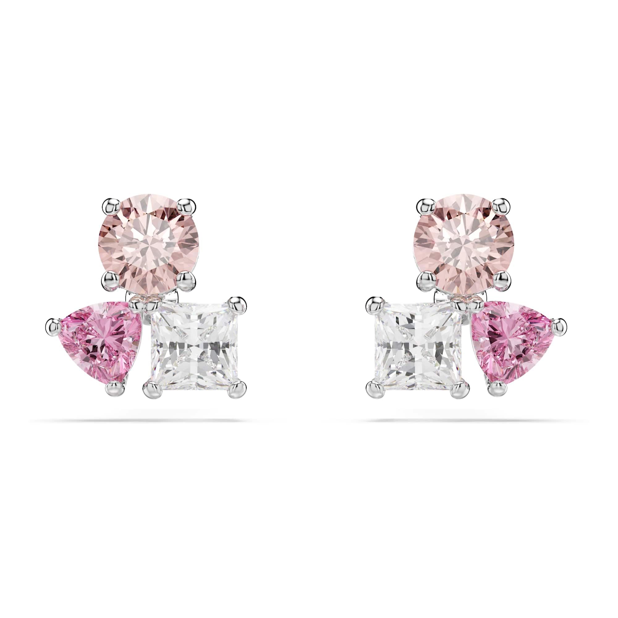 Swarovski Attract earrings, Multicoloured, Rhodium plated