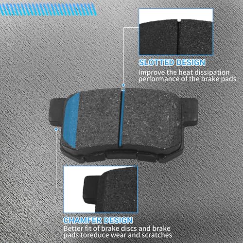 Image of Brake Pads Rear Set Compatible with Acura RD-X 2.3L 3.5L Accord Crosstour 2.4L CR-V Automotive Replacement Rear Brakes Semi-Metallic D1086