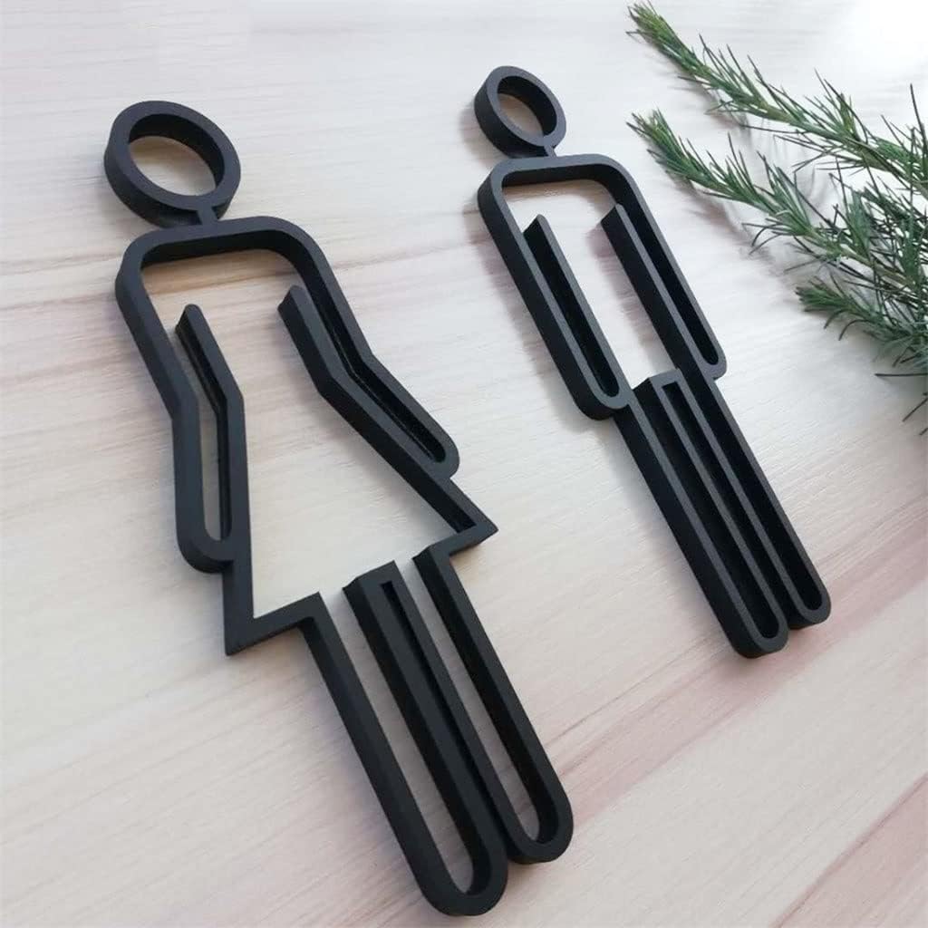 Cartel Baño, Senal para Puerta, Letrero de pared de Tablero de muestra de inodoro ahuecado, for placa decorativa, bloque de letrero de Wc, indicador de letrero de puerta de baño montado en la pared(Co