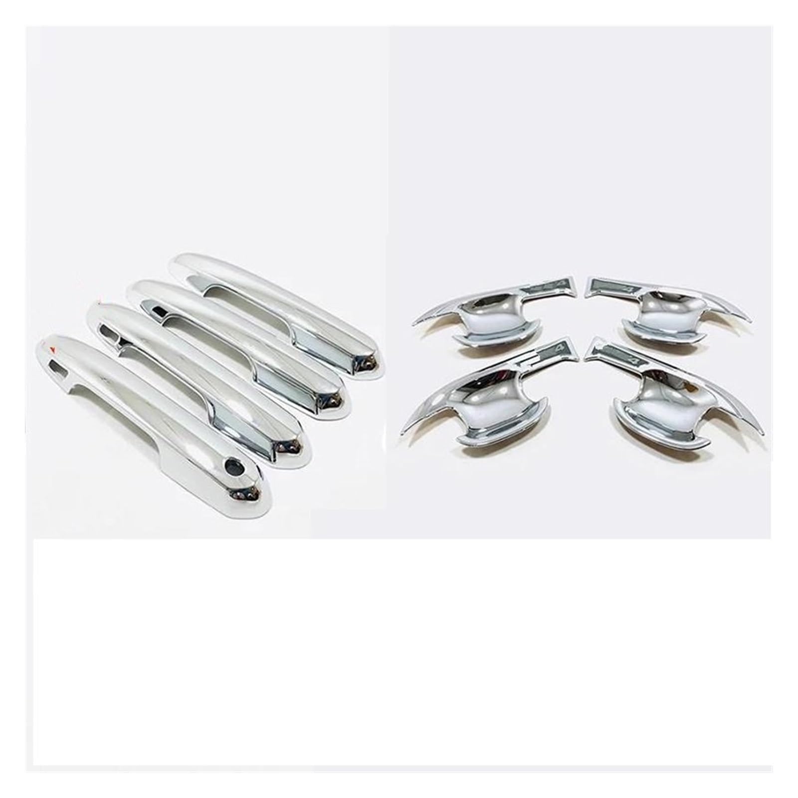SLIMES Carbon Fiber Chrome Car Door Handle Bowl Cover for Toyota RAV4 XA50 2019-2022 Accessories Sticker Protection(Chrome 3)